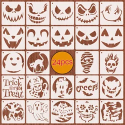 24Pcs/Set 13cm Halloween Ghost Skull DIY Layering Stencils Painting Scrapbook Coloring Embossing Album Decorative Template