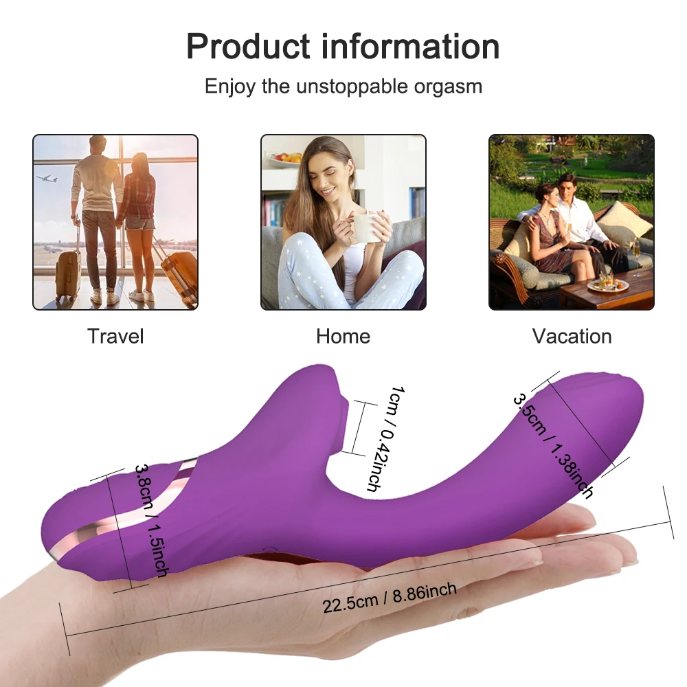 Vibrator For Women 2 In 1 Clitoral Sucking Clitoris Stimulator G-Spot Powerful Vibro Dildo Wand Female Clit Sucker Adult Sex Toy