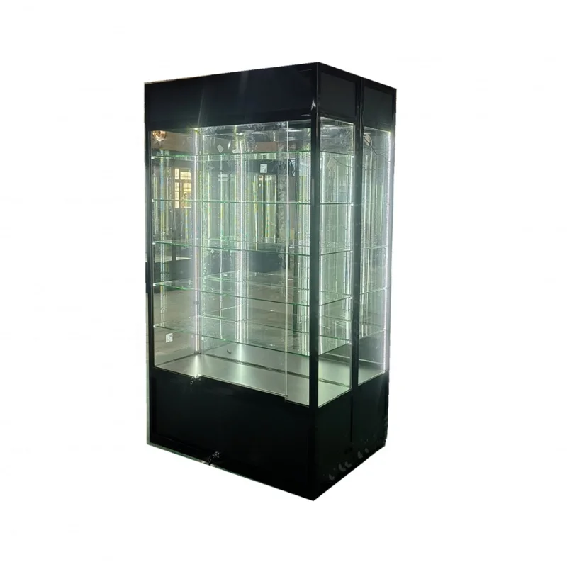 Custom, Factory Custom Product Glass Cabinet Perfume Glass Display Aluminum Smoke Shop Showcase