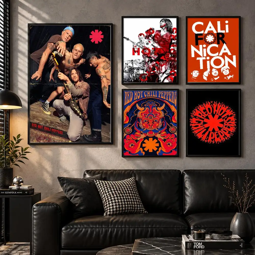 R-Red Hot C-Chili Peppers Poster Modern Wall Art Sticker For Living Room Bedroom Bar Home Decor Mural Painting Decoration