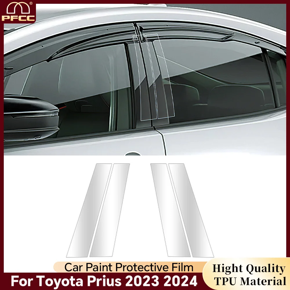 

For Toyota Prius 2023 2024 Car B C Pillars Headlight Rearview PPF Transparent Sticker TPU Paint Protection Film Anti-scratch