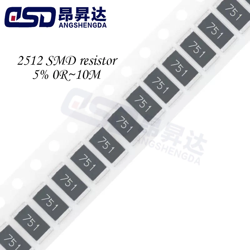 50 pcs  5% 2512 resistencia SMD 0R ~ 10M 0 0,1 1 10 100 150 220 330 ohm 1K 2,2K 4,7K 10K 100K 1R 10R 100R 150R 220R 330R 1M 10M