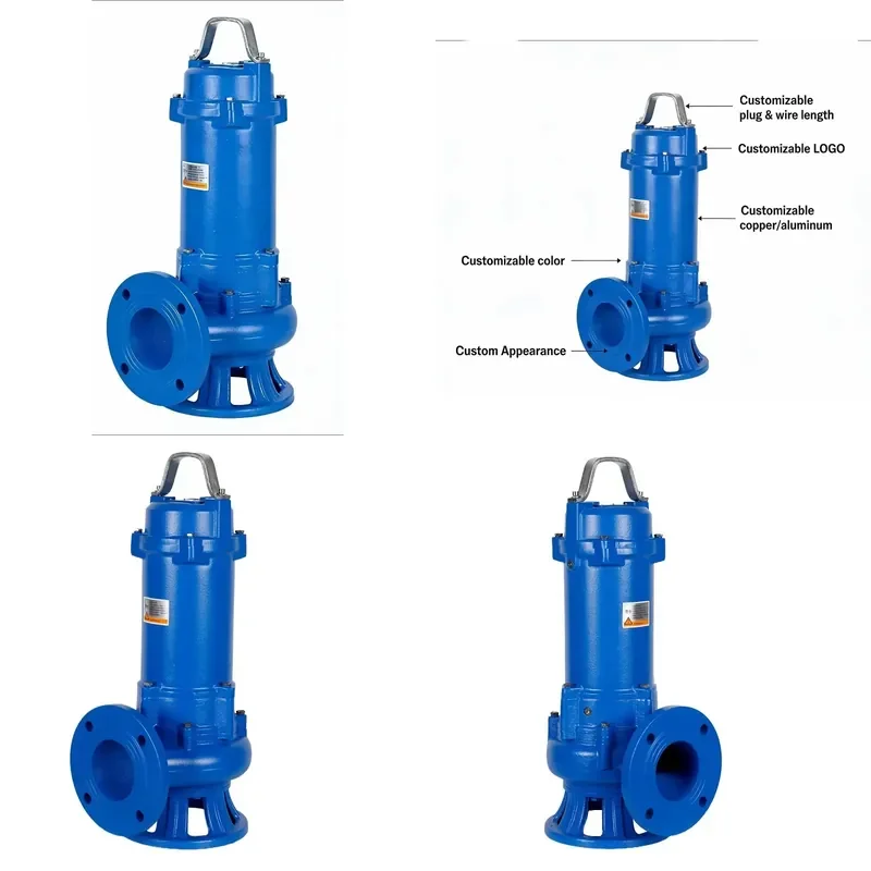 Non-blocking Cutting Large-flow 5.5kW Single-stage Cast Iron Farm Discharge Watering Electric Submersible Sewage Pump