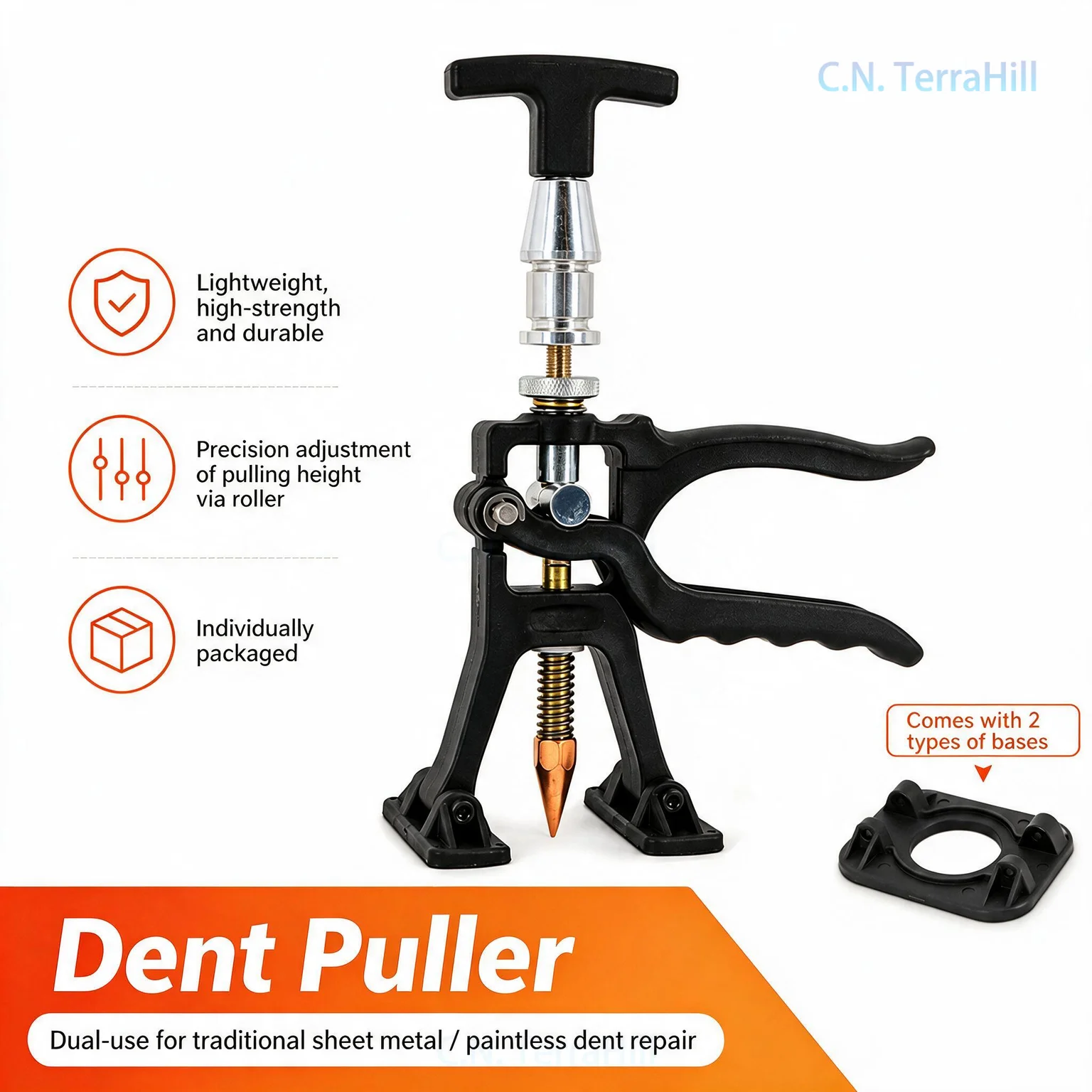 Auto Body Dent Repair Tool Kit, Spot Weld Dent Puller for Paintless Car Body Damage Removal, No Filler Needed