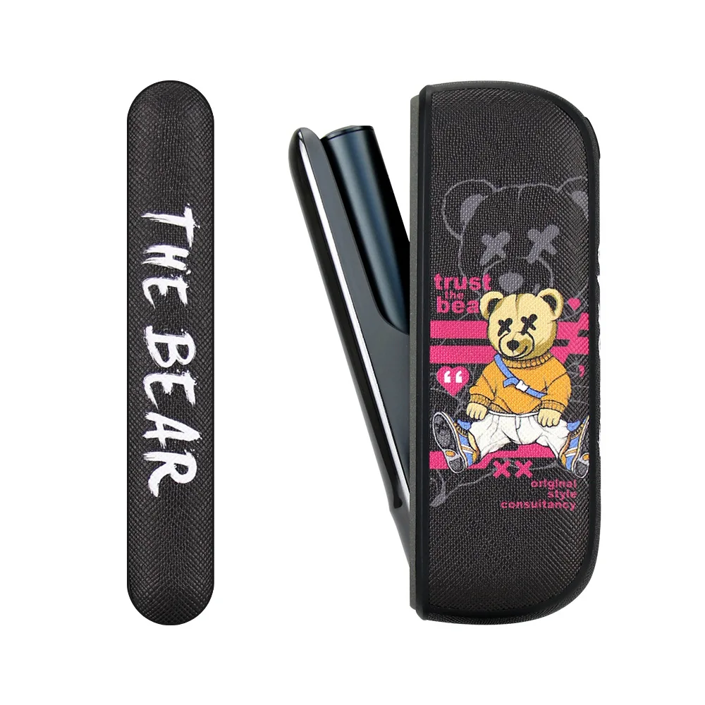 Fashion Cartoon Bear Side Cover Case for IQOS ILUMA Replaceable E- Cigarette Holder for IQOS Iluma Accessories