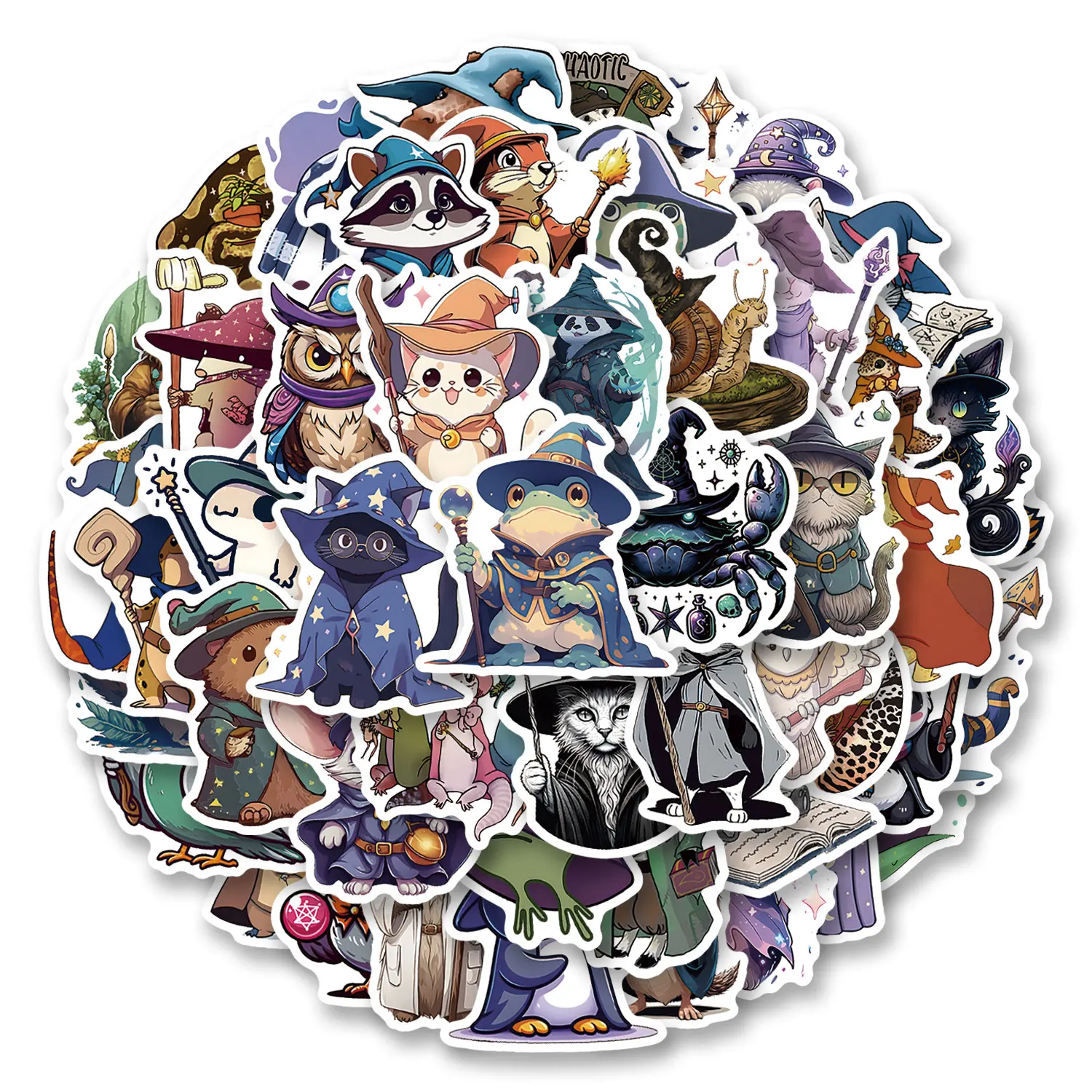 AliExpress NONE 50pcs Animal Wizard Graffiti Stickers, Aesthetics Stickers Water Bottle,Skateboard,Decals Party Supply Bicycle Stickers