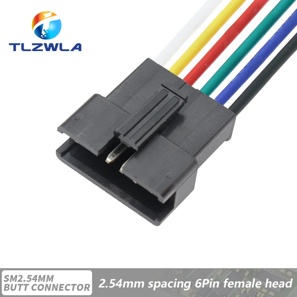 10PCS JST SM 2/3/4/5/6Pins 2,54 MM Stecker Männlich zu Weiblich Draht Stecker kabel zopf Stecker LED verbindung linie 20cm Lange