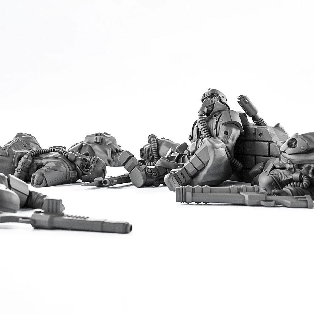 1/35 Resin Model Figure Kits GK , Five People，Military Theme，Unassembled And Unpainted,348C