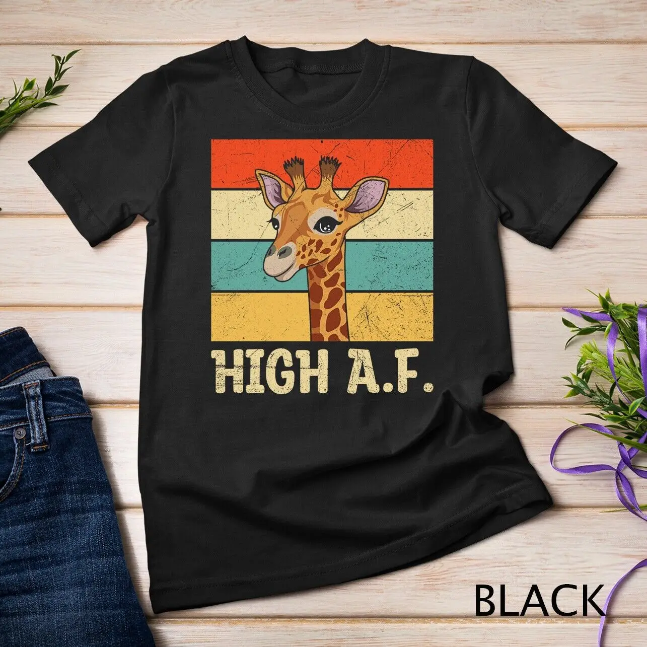 

High A.F Design for a Giraffe Lover Unisex T-shirt