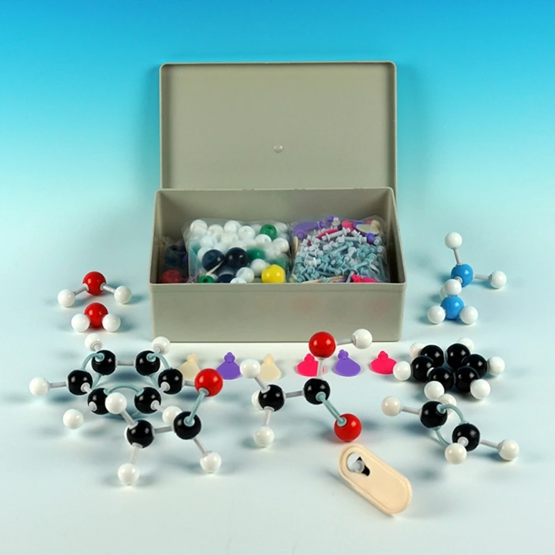 

307 Pcs Molecular Model Kit Inorganic and Organic Chemistry Scientific Atoms Molecular Models Color-Coded Atoms for Kid