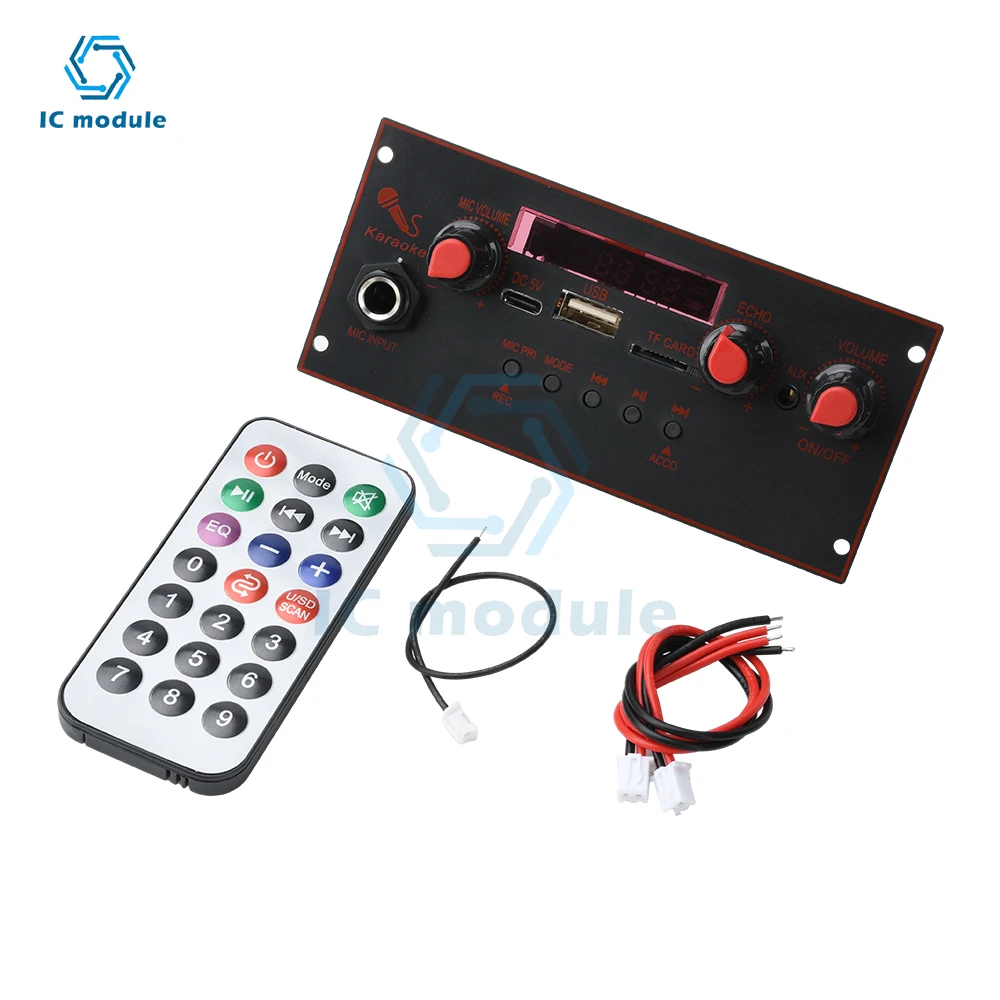

DC 3.7-5V 10W Audio Amplifier MP3 Decoder Board Single Channel BT 5.0 Amplifier Module MP3 Player TF AUX USB Record FM
