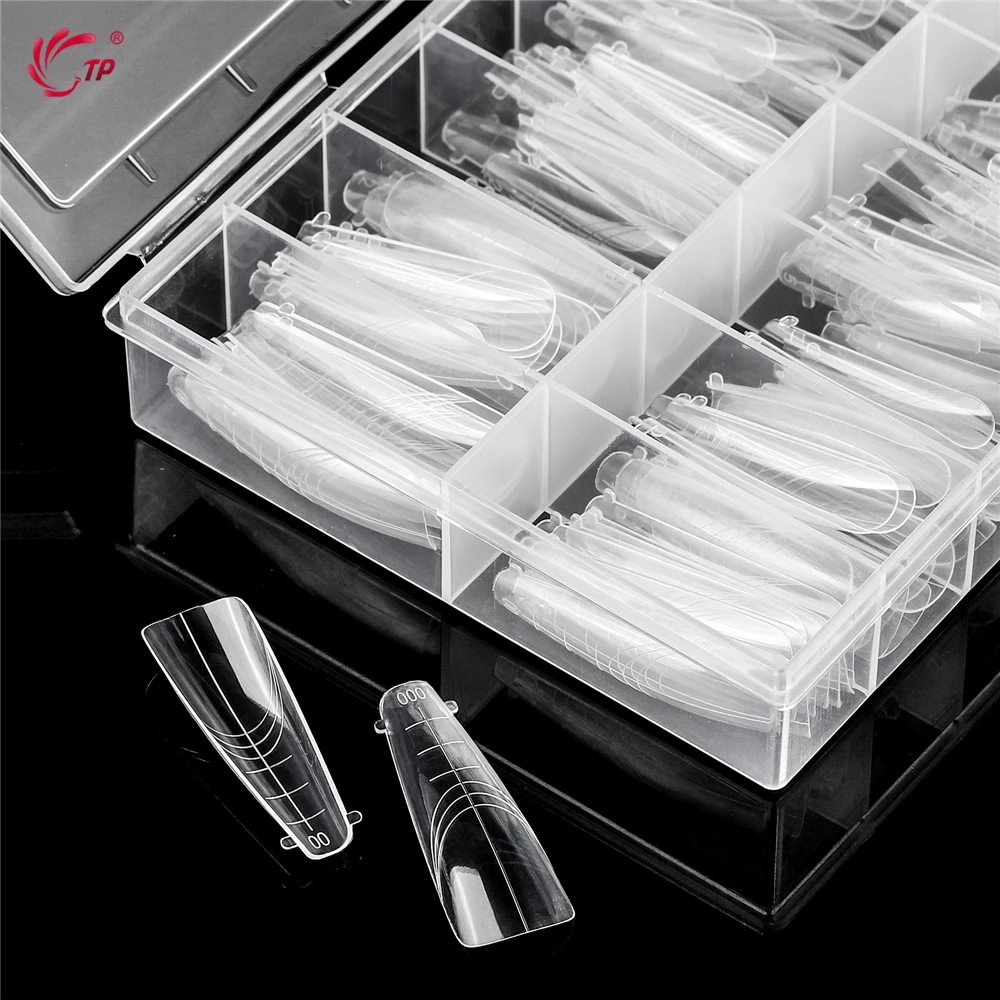 TP 140pcs/box New Nail Dual Forms Acrylic Nails Top Forms for Extension Quick Building UV Gel Molds Full Cover Nail Upper Forms
