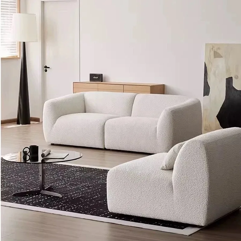 cx minimalist fabric sofa living room small apartment straight row cloud three-person sofa modern simple sofa