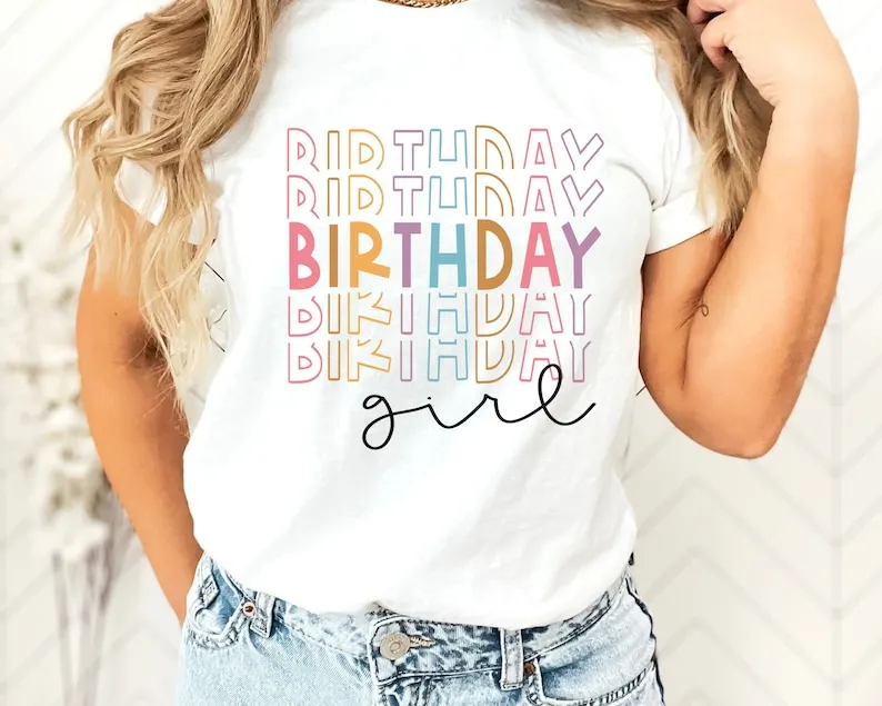 

Birthday Girl Shirt Mama Girls Short Sleeve Top Tees O Neck Fashion 100% Cotton Streetwear goth y2k kawaii Drop Shipping