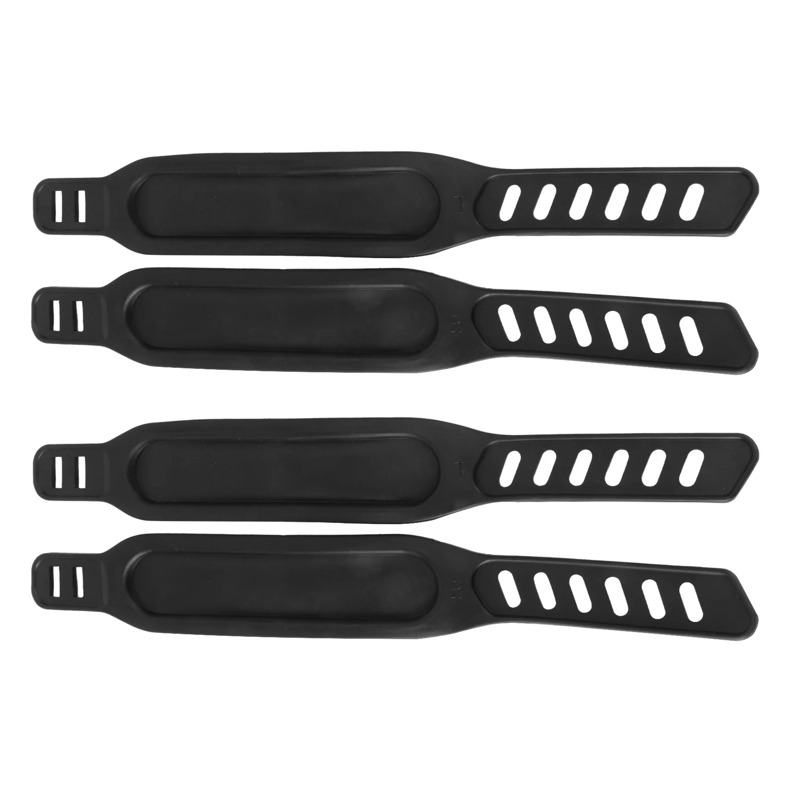 4 Pcs Bike Pedals with Straps Pedalboards Dynamic Training Black Gym Toe Fitness