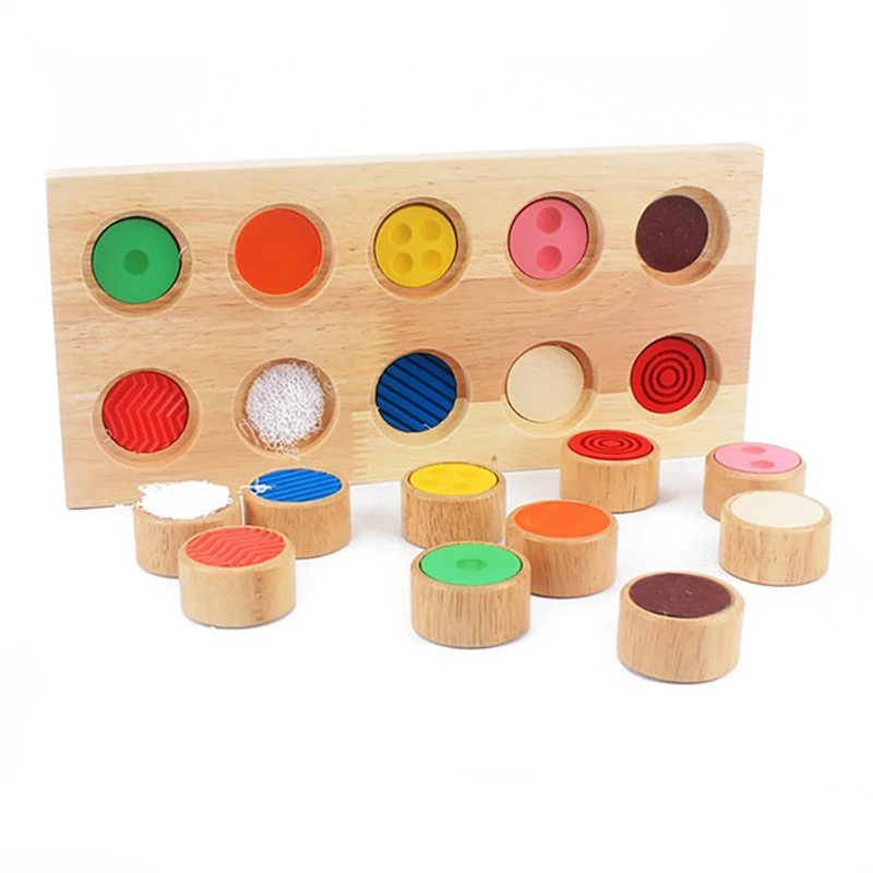 Montessori Touch And Match Board For Kids Sensory Toy Wooden Brinquedo Educativos Infantil Juegos Didácticos Kinder Spielzeuge