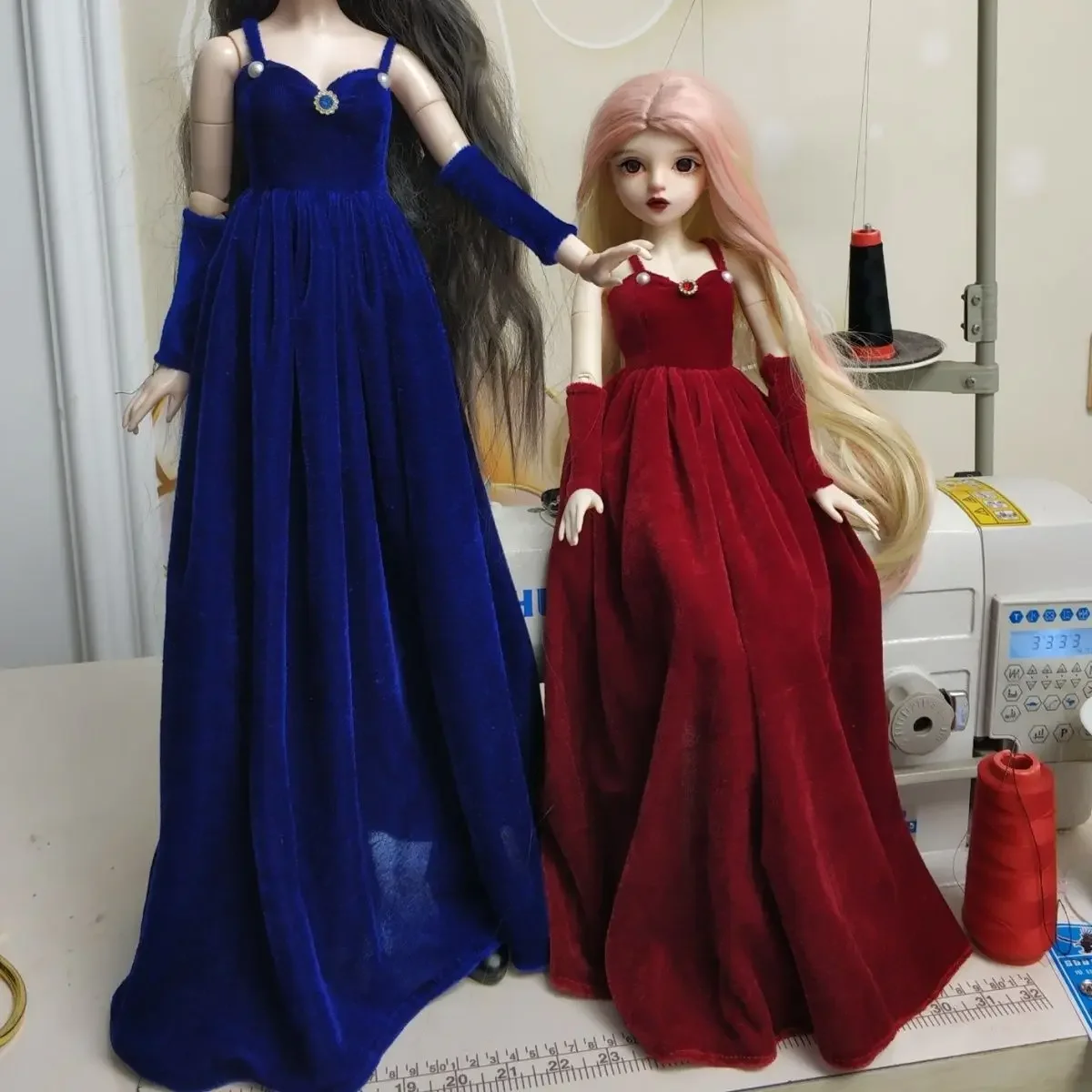 

45cm&60cm Doll Clothes for 1/3 1/4 Bjd Doll Golden Velvet Long Type Dress Diy Dress Up Girl Toy Gift Doll Accessories,no Doll