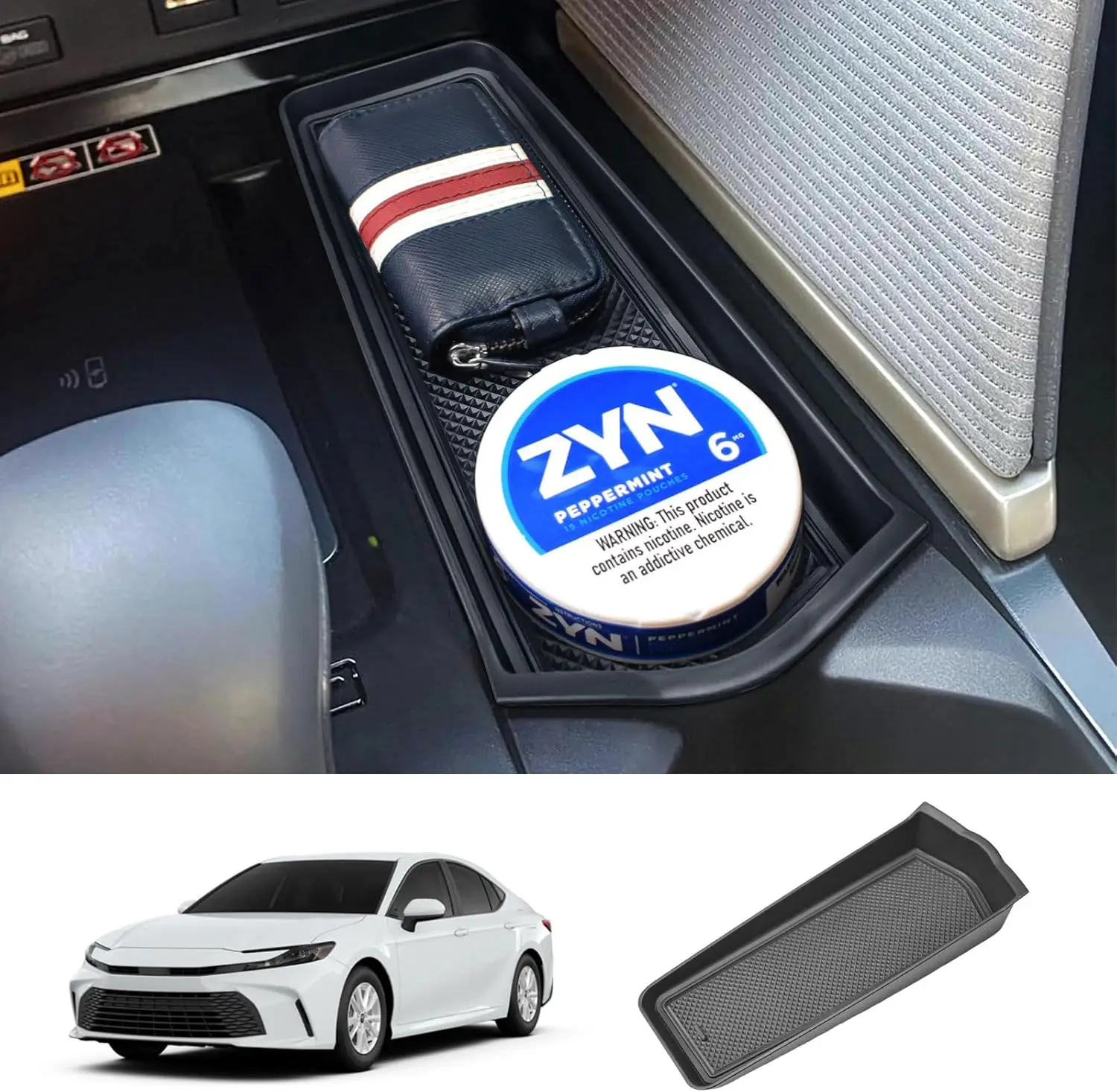 

Front Gear Shift Side Insert Tray for 2025 Toyota Camry Front Center Console Organizer Tray Interior Accessories Phone Holder