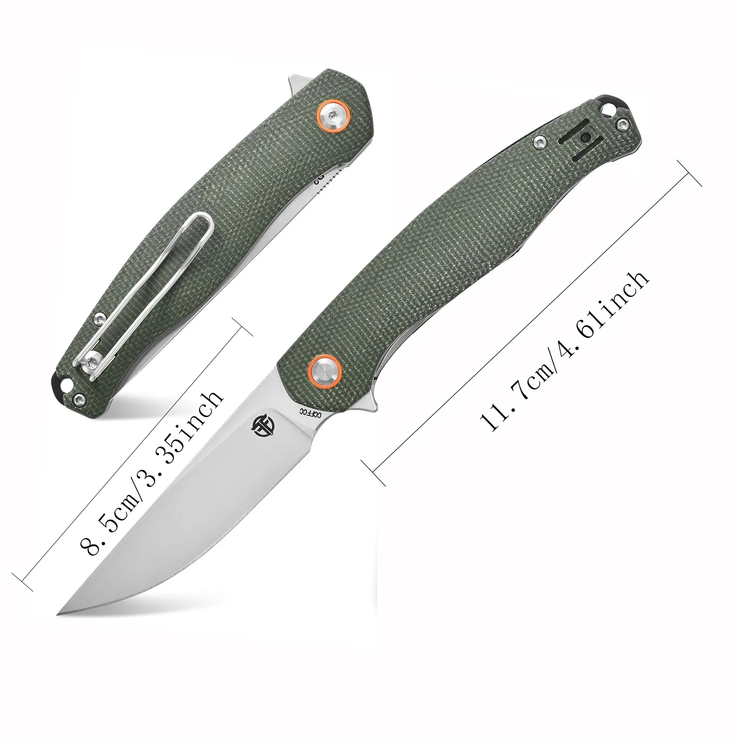 FF3 Pocket Knife D2 Steel Blade Micarita Handle Folding Knife EDC Tool for Outdoor Camping Fishing Working