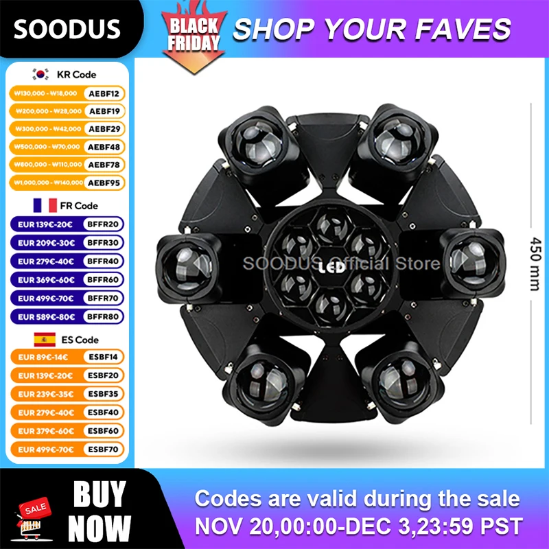 

Масштабирующий свет с подвижной головкой, вращающийся луч света RGBM с 6 глазами, DMX512, управляемый атмосферный свет для аудитории, диско-джеев, сценического шоу