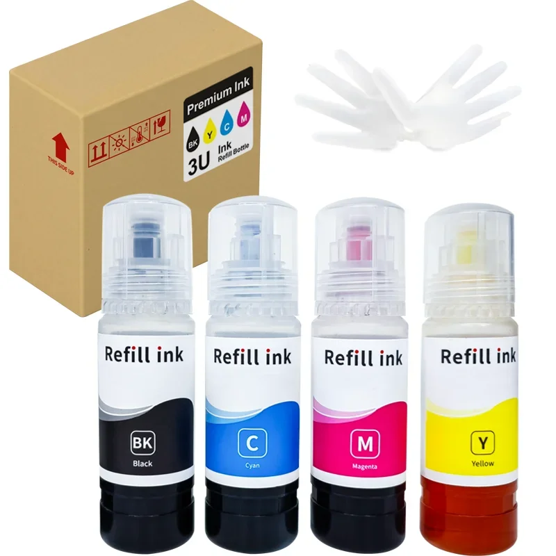 3U Ink for Epson 101 102 103 104 502 544 001 003 Ink for EcoTank Printer L3150 L3110 L4150 L4160 ET-2750 3750 4700 4750 2720