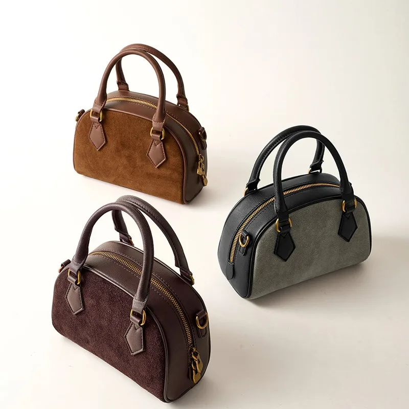 

Женская большая сумка из натуральной кожи, новинка 2023 года, дизайнерская роскошная сумка через плечо Boston, маленькая женская сумка через плечо из воловьей кожи в стиле ретро