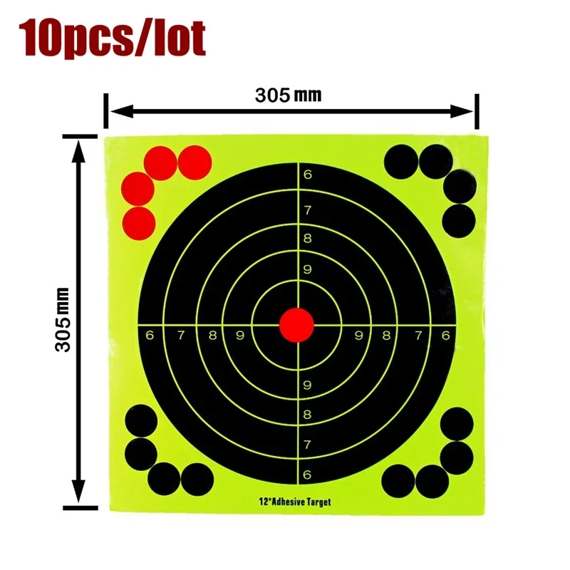 10 Uds. Por paquete, objetivo de flor contra salpicaduras, objetivo de disparo de reactividad adhesivo de 12 pulgadas para carpetas de pistola/Rifle/pistola al aire libre