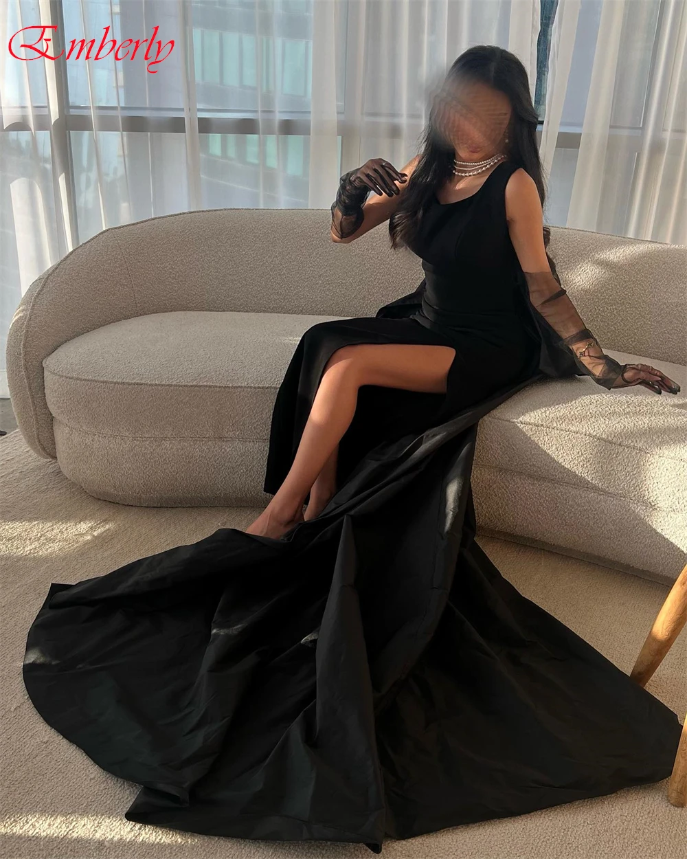 Robe de soirée droite en jersey de haute qualité, personnalisée, classique, col rond, robes de bal gracieuses avec traîne chapelle, robes d'occasion spéciale