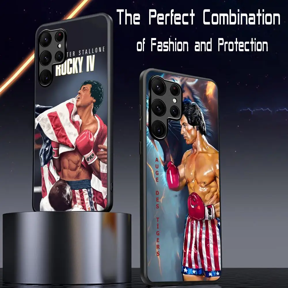 Classic Rocky Saga design Phone Case For Samsung Galaxy S25 S24 S23 S22 S21 S20 Plus Ultra Note20 Limited Edition Soft Black