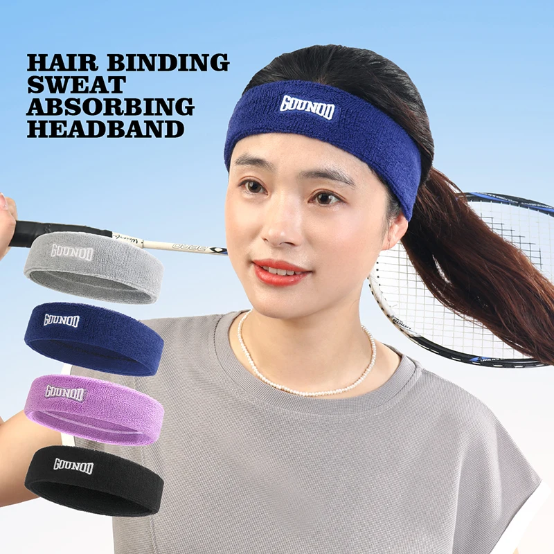 Sports Fitness Headband Tennis Badminton Basketball Cycling Running Cotton Knitted Breathable Sweat-absorbent Towel Headband