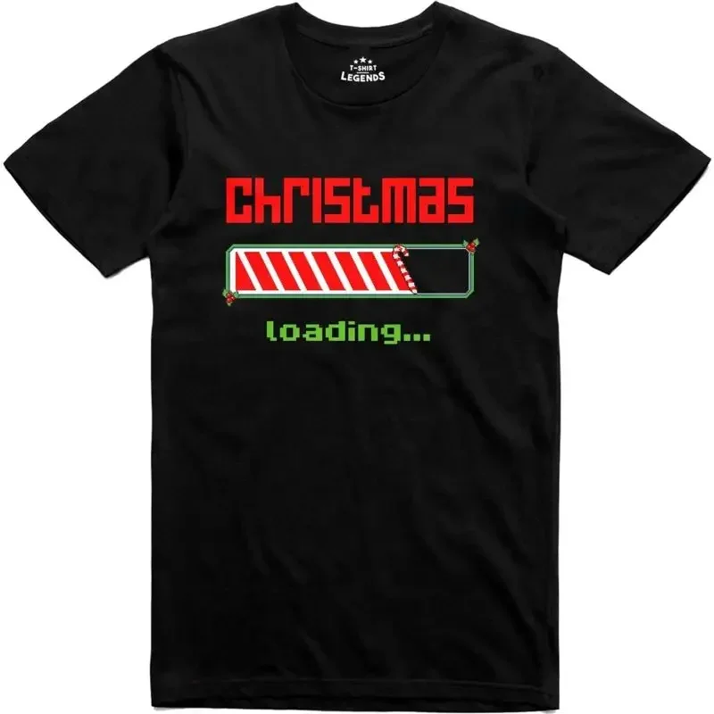 Funny Christmas T Shirt Gift Pixel Retro Design Computer Game Regular Fit