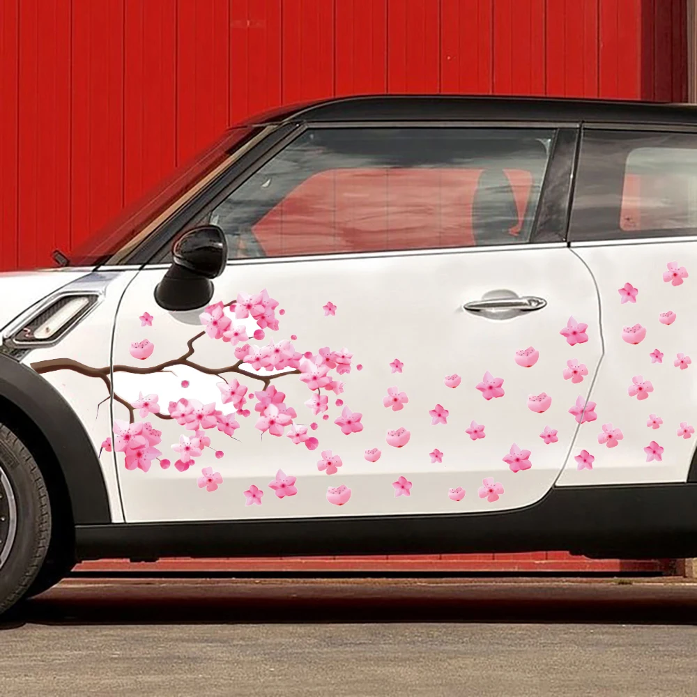 

Modern Sakura Cherry Blossom Car Sticker Door Body Side Japenese Theme Anime Racing Car Decal for Bumper Hood Decor