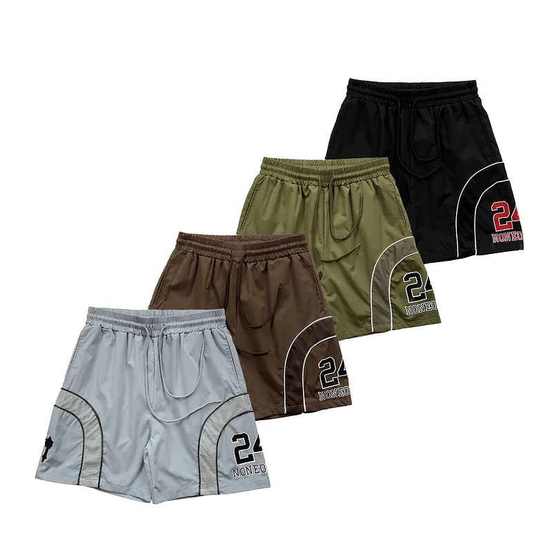 

Летние спортивные повседневные лоскутные брюки American High Street с вышитым логотипом Qui Dry Beach orts Молодежные повседневные брюки