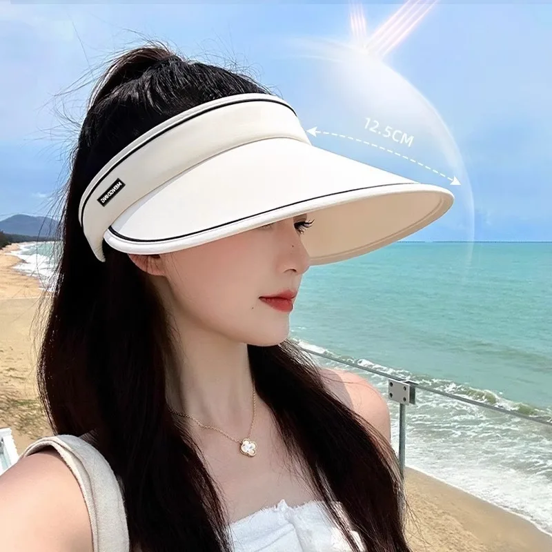 

Foldable Big Brim Anti-UV Empty Top Sun Hat Unisex Summer Cycling Sunscreen Visor Cap Outdoor Portable Sun Protection Hat