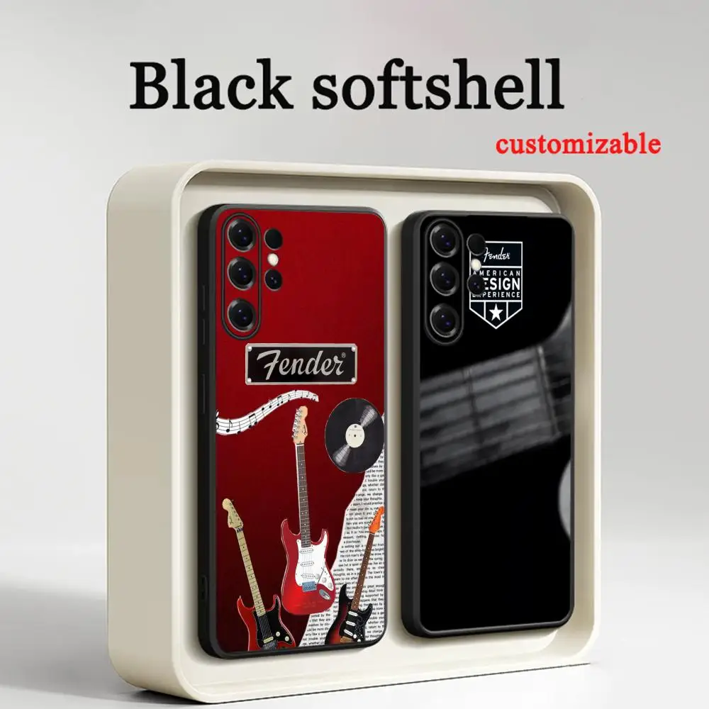 Fashion trend Guitar design poster  Phone Case For Samsung Galaxy S26 S25 S24 S23 S22 S21 Plus Ultra Note20 Soft Black