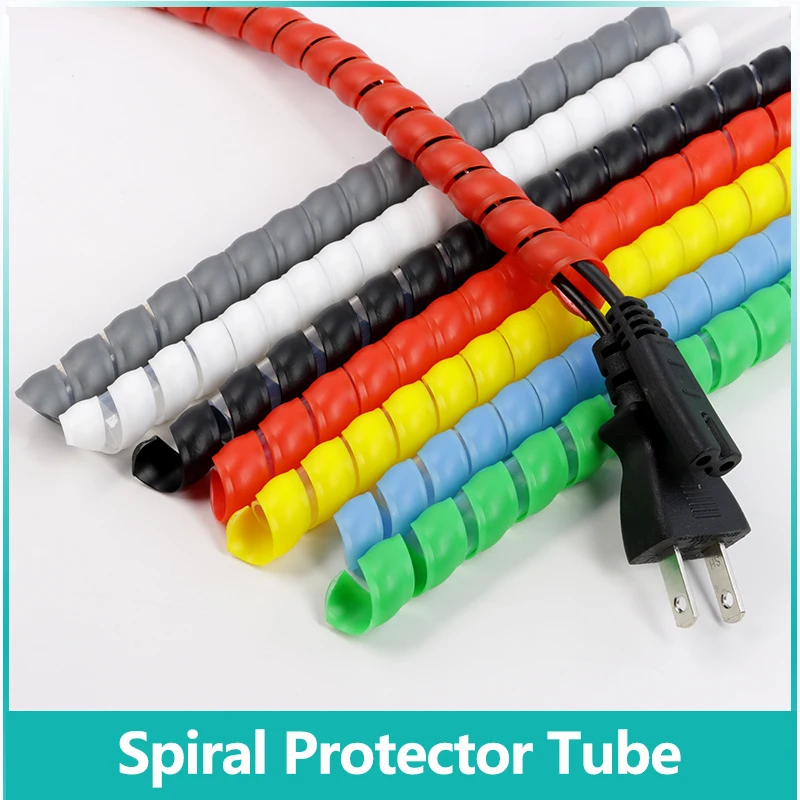 1/2/5/10m Winding Tube Wire Organizer Cable Protection Sleeve Tube Protection Sleeve Spiral Wrap Winding Protector 8mm 10mm