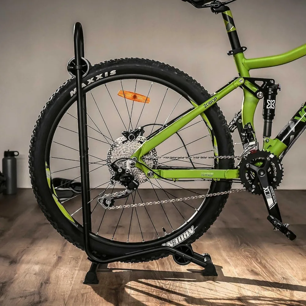 Suporte universal para piso de bicicleta para rodas de 24-29 polegadas - Rack de armazenamento interno e externo com polias ajustáveis