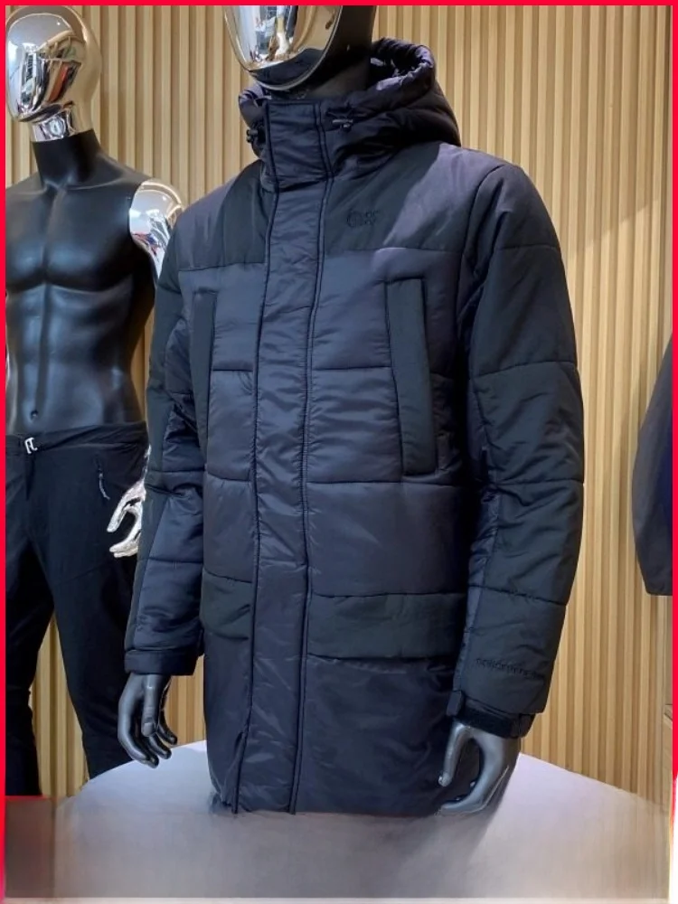 

Утепленная зимняя хлопковая куртка мужская с капюшоном, ветрозащитная, водоотталкивающая, с наполнителем, средней длины, молодежная, повседневная, модная