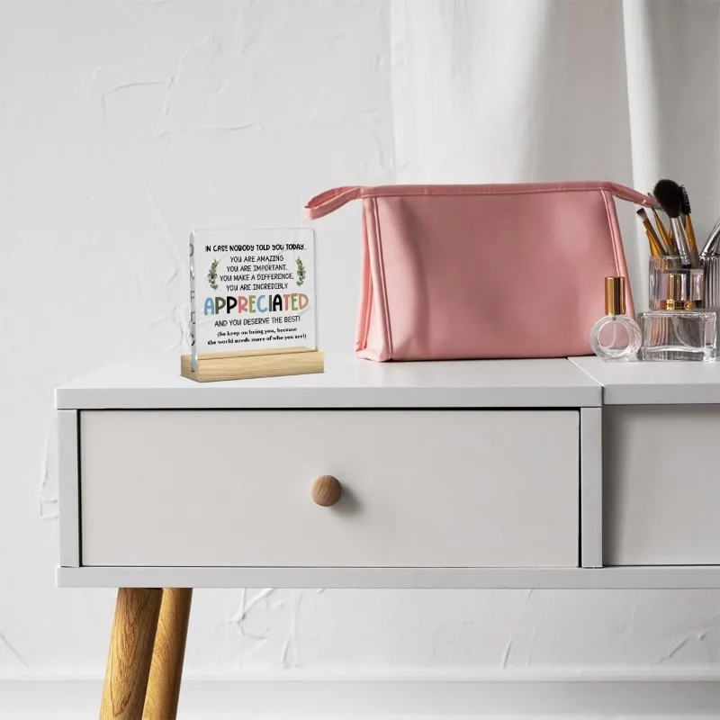 هدية تحفيزية في مكان العمل - لوحة مكتب أكريليك شفافة مع اقتباس ملهم، هدية تقدير للموظفين وزملاء العمل #5