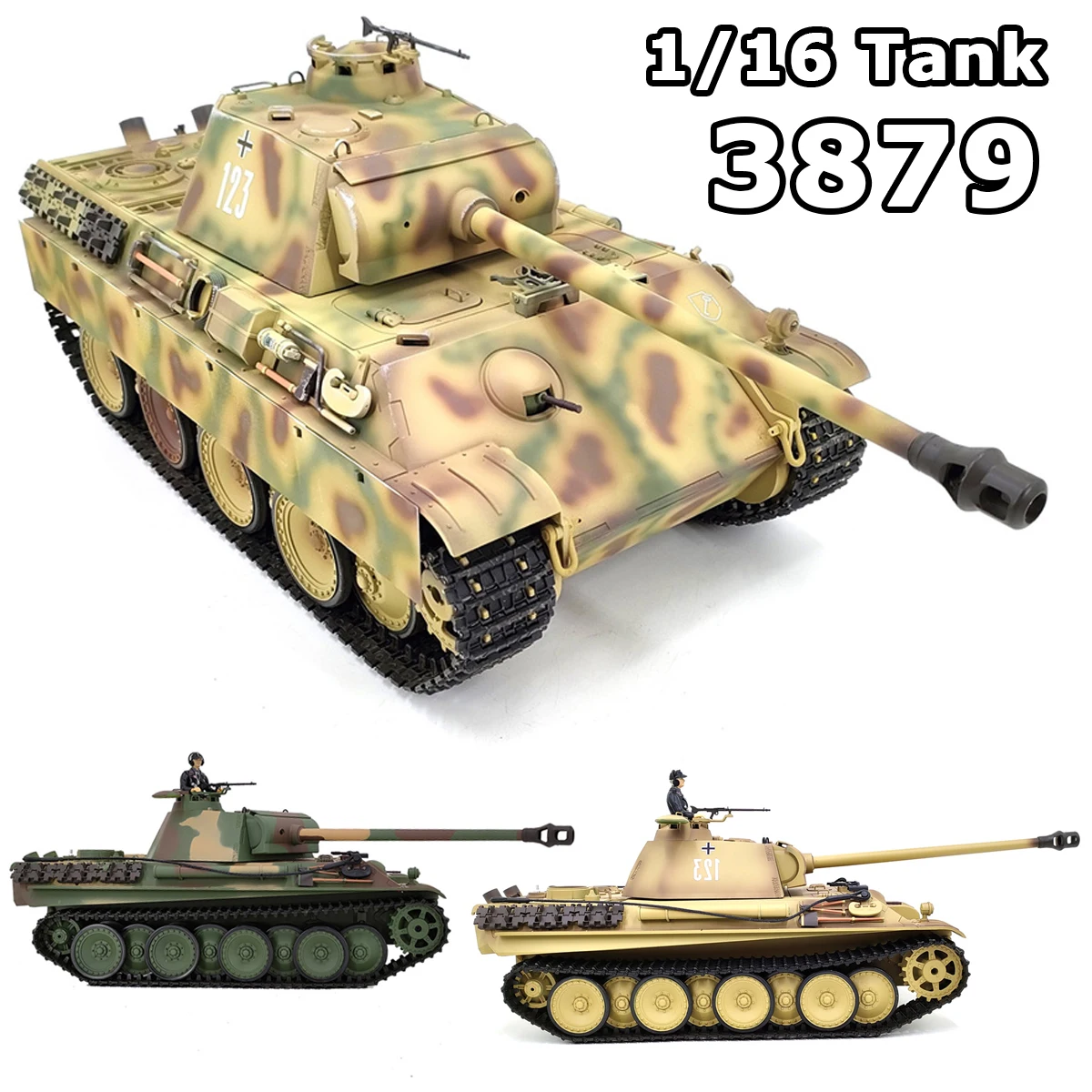 รถถังรบหลัก Henglong German Leopard G Type RTR 2.4g RC รุ่นจำลองการต่อสู้ด้วยอินฟราเรด ขนาด 1/16 3879