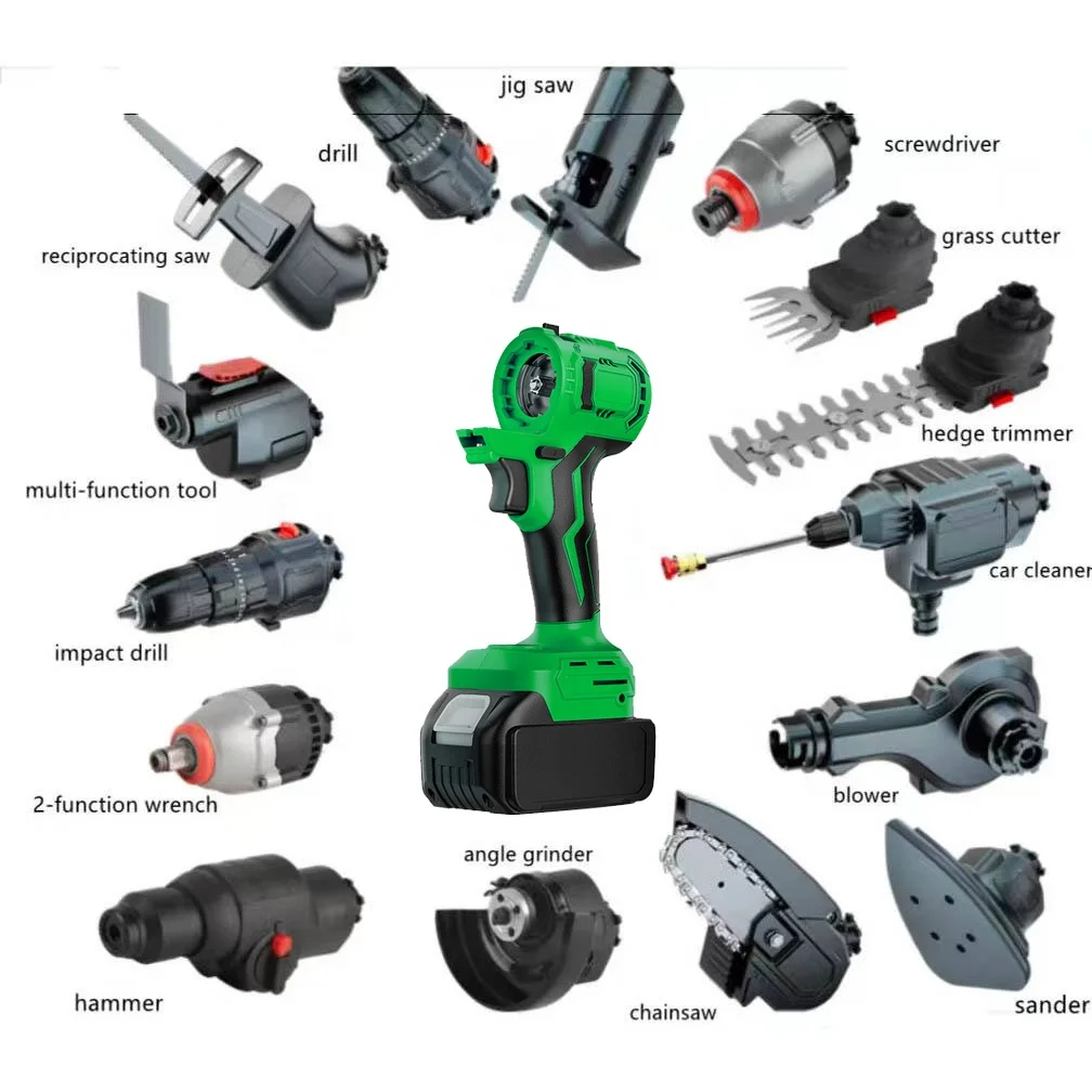 Multifunction Cordless Tool Kits Power Tool Combo Set Jig Saw Chain Saw Cordless Drills Power Angle Grinder with Box