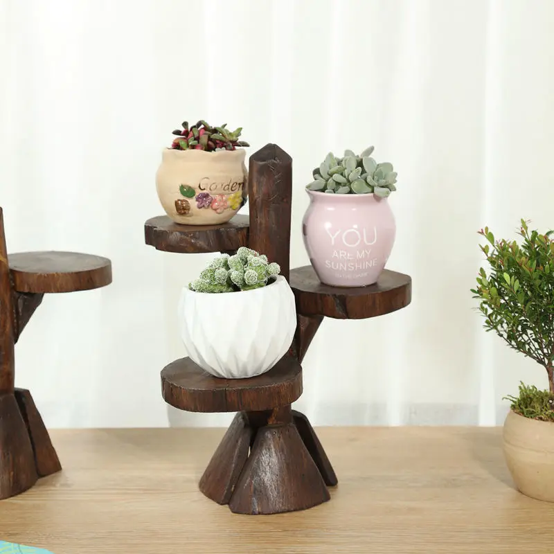 Storage Wooden Plant Shelves Outdoor Removable Organization Vase Shelves Balcony Pot Racks Floor Flowerpot Stand Garden