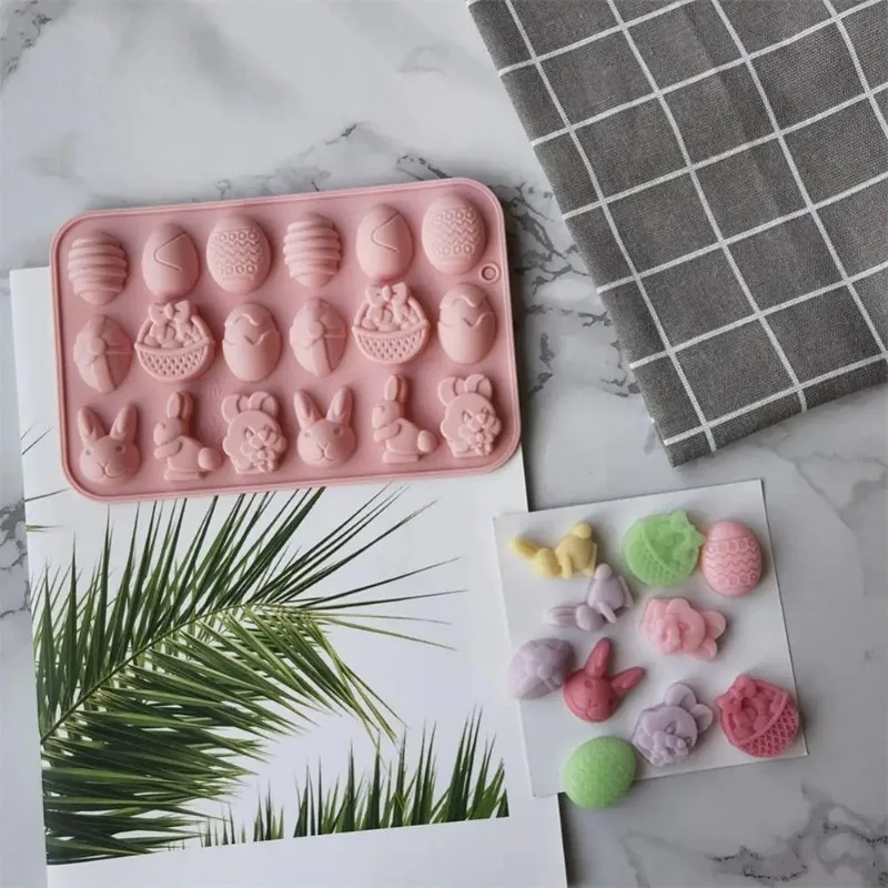 New Easter Silicone Mold Durable Diy Bunny Handmade Wholesale Newest Baking Dish Party Mini Easter Bunny Design Diy Mold Baking