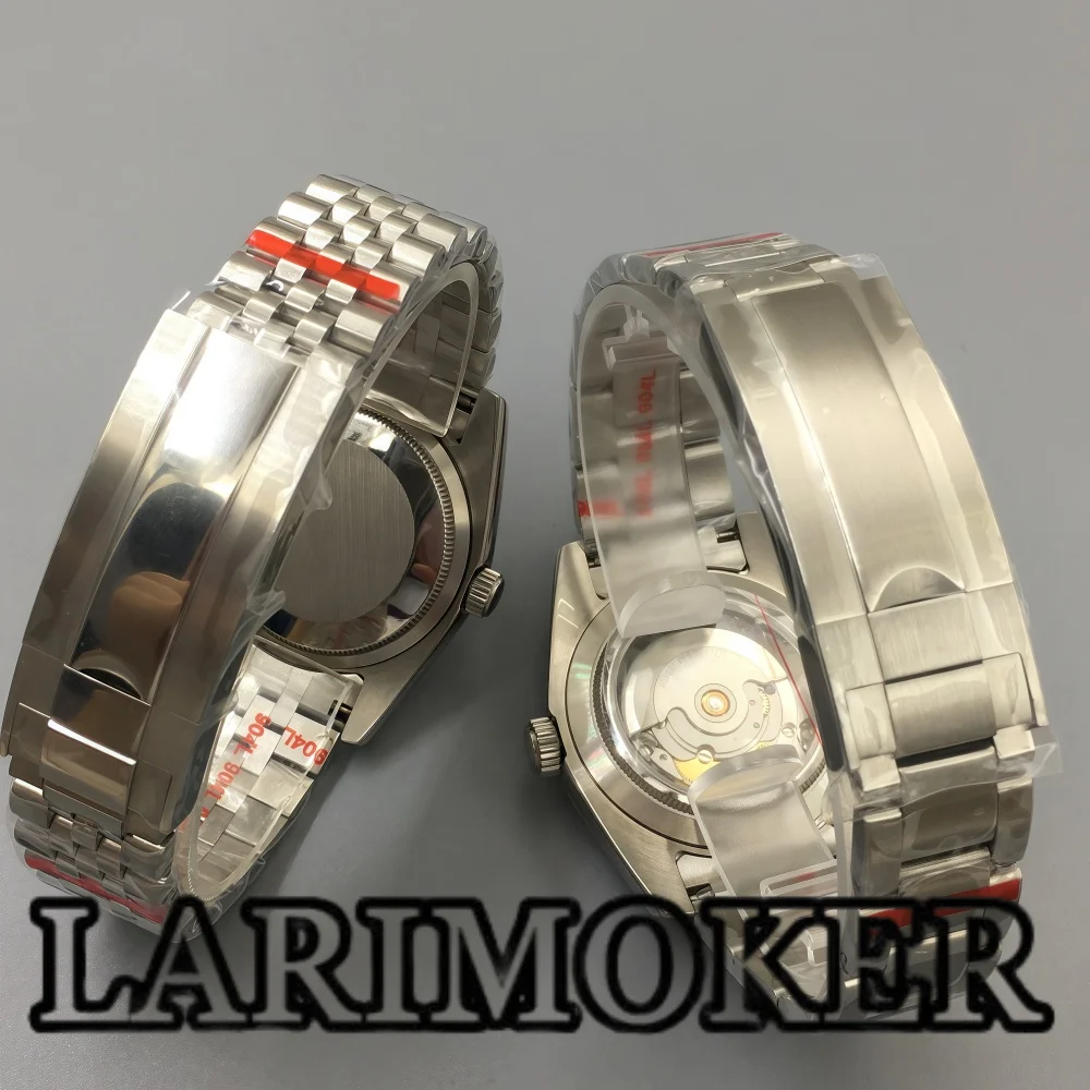 LARIMOKER 36MM/39MM Orologio da uomo Nero Bianco Indice romano Quadrante Verde Luminoso Vetro Zaffiro NH35 Movimento meccanico automatico