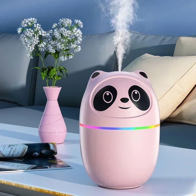 Adorable and Cute Panda USB Chargeable Air Humidifier with Lovely Night Light - Essential Oil Diffuser for Aromatherapy, Lovely