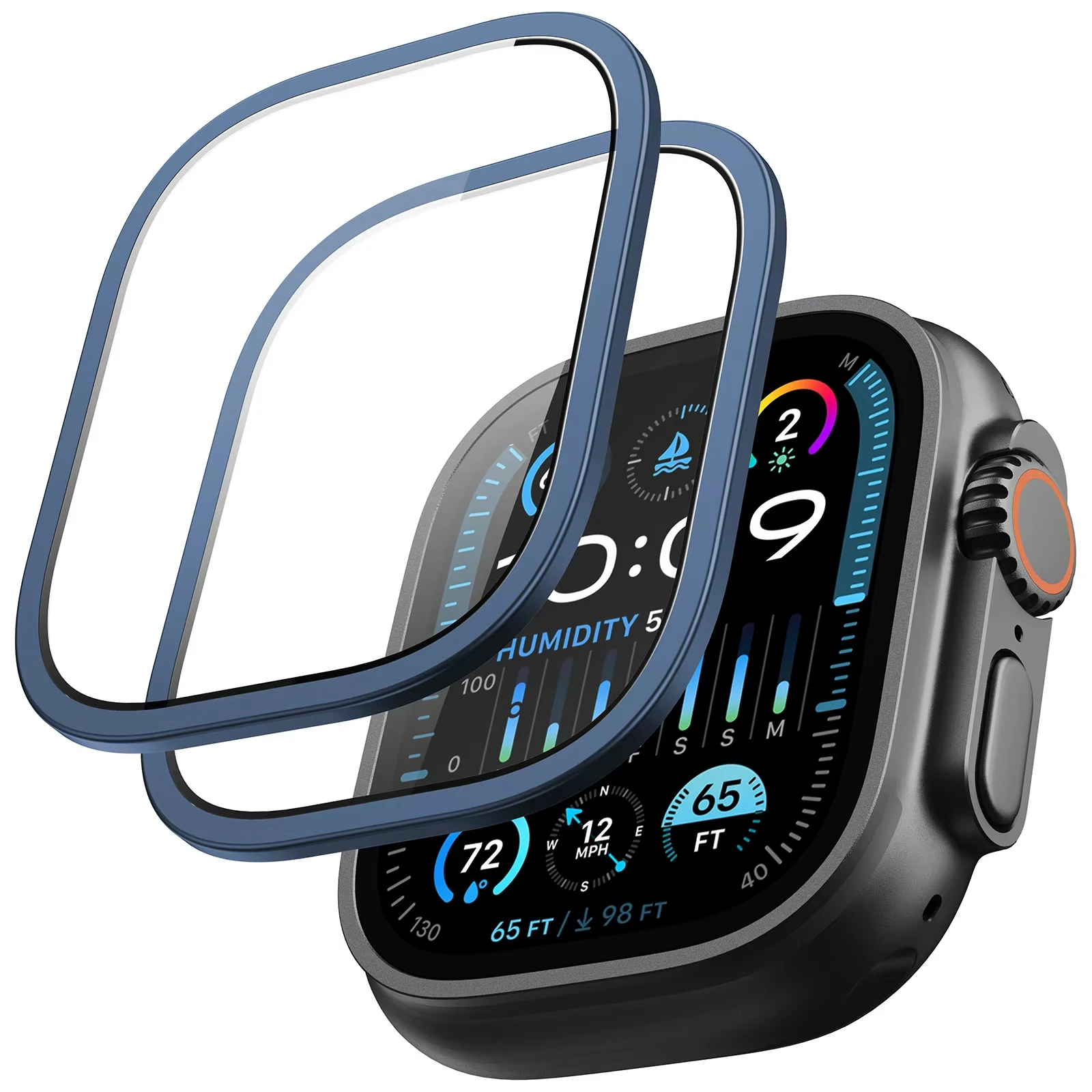 Old01-2G TPU Soft Smartwatch Clear Protective Film Cover Guard 49 mm Screen Protector Military Grade Protection Tempered Glass
