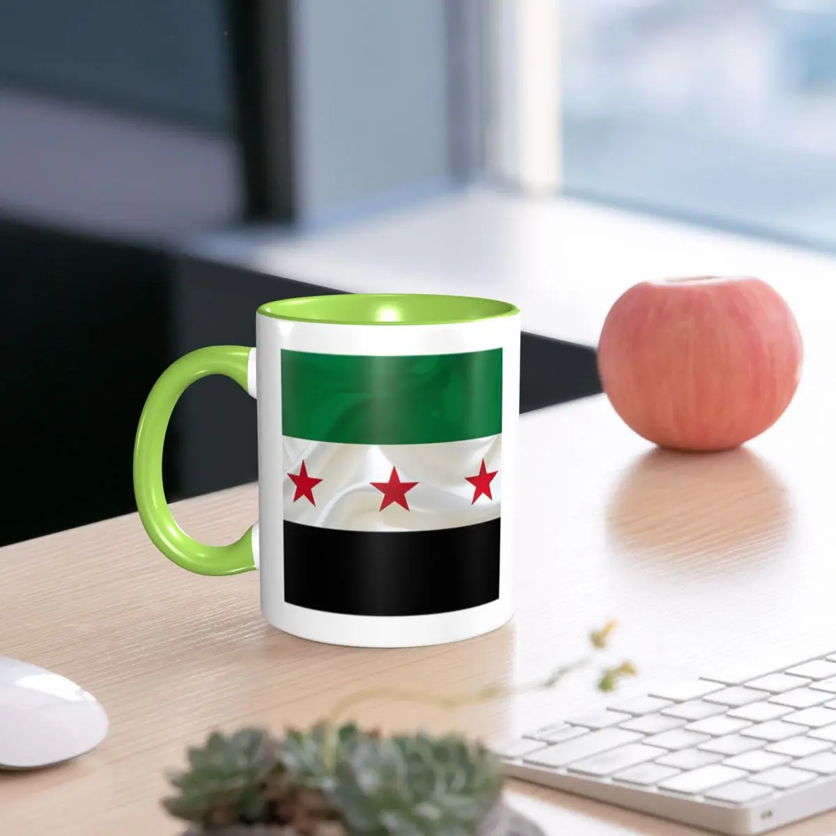Syria Independence Flag Mug Funny Ceramic Coffee Cups Tea Mugs Milk Cup Drinkware Gift for Woman Man