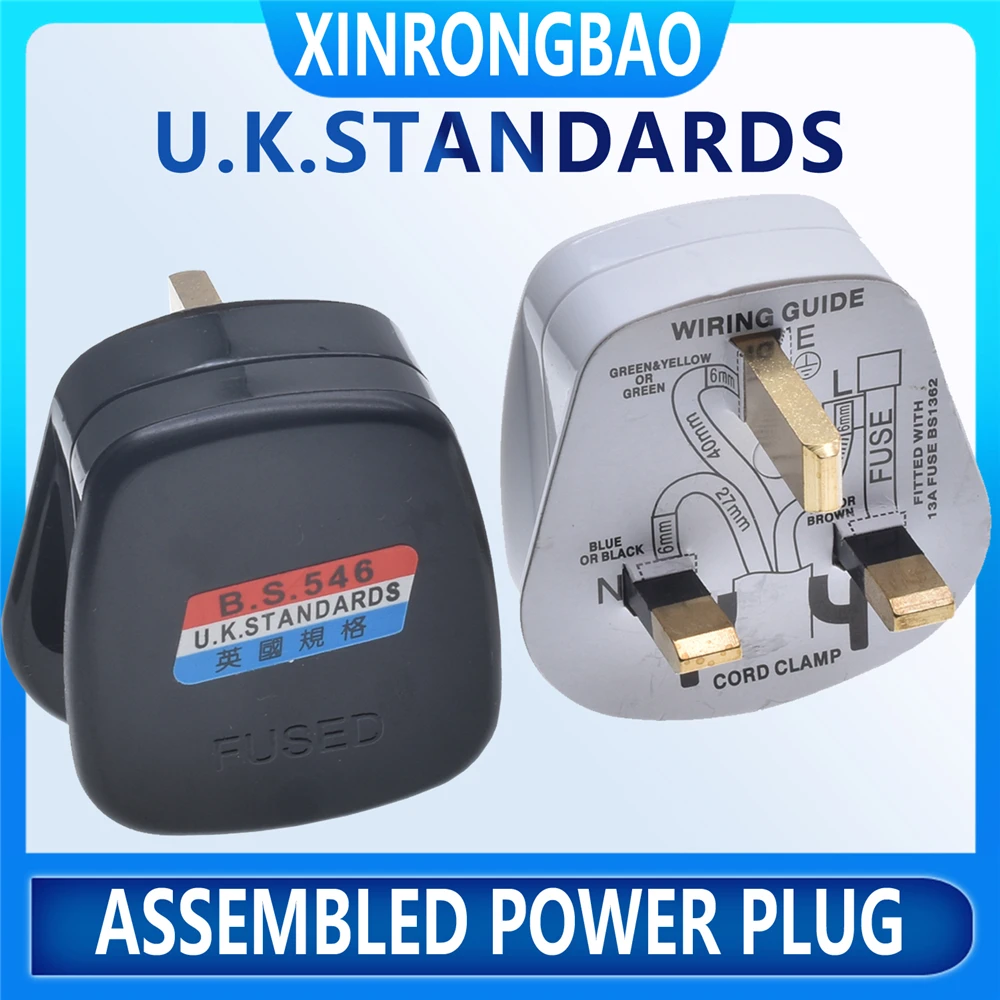 

UK British mains plug 3 Pin 13A Plugs Grounded 250V 3 Pin fused BS1363 adaptor POWER cable connector wire converter UK STANDARDS