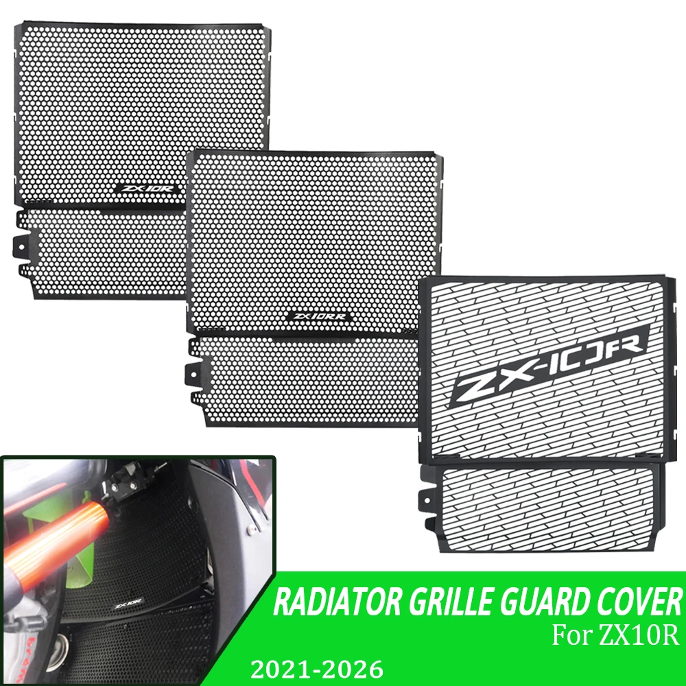 

For Kawasaki Ninja ZX-10R ZX-10RR 2021~2026 Motorcycle Radiator Guard Grille Cover Protector Cooler 2025 Ninja ZX-10R / ZX-10RR