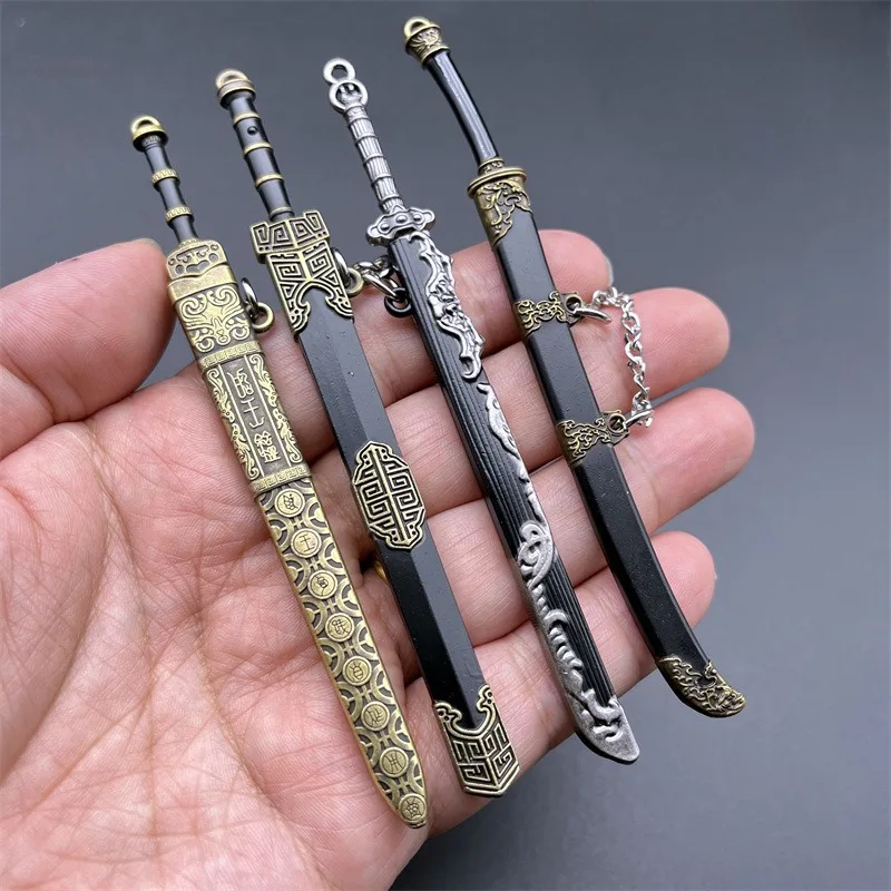 20 Styles Metal Scabbard of famous ancient Sword Keychain Unopened blade Pendant Keyring Charms llaveros official-website Gifts